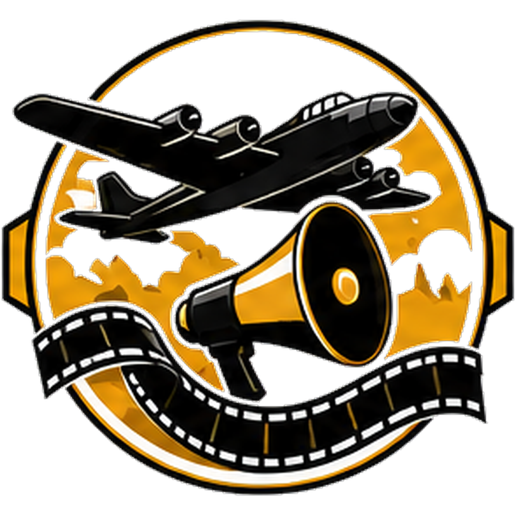 The Story Bombers Squadron patch — bomber aircraft and movie camera
